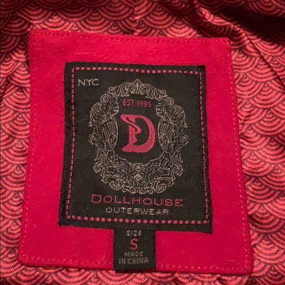 Soft Bright Red Pea Coat - Picture 3 of 4